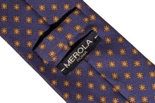 画像をギャラリービューアに読み込む, MEROLA SERIES ネクタイ ◆ ネイビー×小紋《50オンス》
