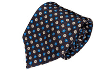 画像をギャラリービューアに読み込む, MILANO SERIES ネクタイ ◆ 花柄 (ネイビー×ブルー)《セッテピエゲ》