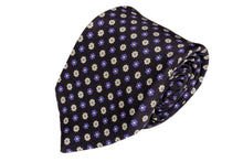 画像をギャラリービューアに読み込む, MILANO SERIES ネクタイ ◆ 花柄 (ネイビー×パープル)《セッテピエゲ》