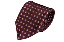 画像をギャラリービューアに読み込む, MILANO SERIES ネクタイ ◆ ボルドー×小紋《セッテピエゲ》