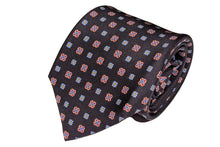 画像をギャラリービューアに読み込む, MILANO SERIES ネクタイ ◆ ネイビー×小紋《セッテピエゲ》