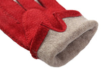 画像をギャラリービューアに読み込む, メンズ手袋◆カピバラ◆レッド/ROSSO《アウトステッチ・カシミヤ》