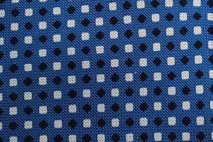 BLUE LABEL ネクタイ ◇ シルク ◇ ブルー×ダイヤ柄（ホワイト・ブラック）