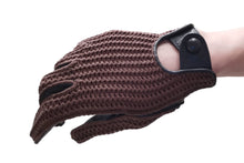 画像をギャラリービューアに読み込む, レディース手袋◇ナパレザー/ニットドライビンググローブ◇ ブルー×ダークブラウン/BLUE×MORO