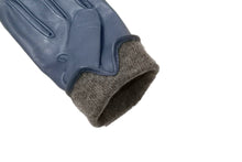 画像をギャラリービューアに読み込む, 【ラスト1点!】 メンズ手袋◆ナパレザー◆ミドルブルー/MIDDLE BLUE《カシミヤ》