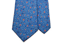 画像をギャラリービューアに読み込む, MEROLA SERIES ネクタイ◆ライトブルー×草花模様(ブルー・オレンジ)《50オンス》