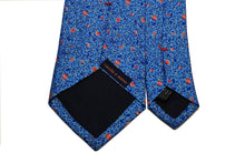 画像をギャラリービューアに読み込む, MEROLA SERIES ネクタイ◆ライトブルー×草花模様(ブルー・オレンジ)《50オンス》