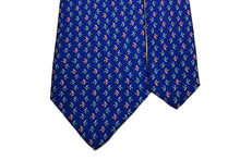 画像をギャラリービューアに読み込む, MEROLA SERIES ネクタイ ◆ブルー×ツバメ模様(ブルー・ピンク)《50オンス》