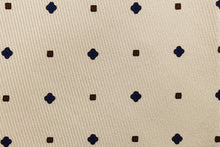 画像をギャラリービューアに読み込む, MEROLA SERIESネクタイ◆オフホワイト×クローバー(ネイビー・ボルドー)《50オンス》