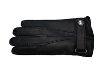 画像をギャラリービューアに読み込む, メンズ手袋◆ディアスキン◆ブラック/NERO《ベルトタイプ ・ カシミヤ》