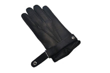 画像をギャラリービューアに読み込む, メンズ手袋◆ディアスキン◆ブラック/NERO《ベルトタイプ ・ カシミヤ》