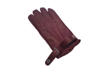 画像をギャラリービューアに読み込む, メンズ手袋◆ディアスキン◆ボルドー/BORDEAUX《ベルトタイプ・カシミヤ》