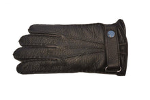 画像をギャラリービューアに読み込む, メンズ手袋◆ディアスキン◆ダークブラウン/MORO 《ベルトタイプ ・ カシミヤ》