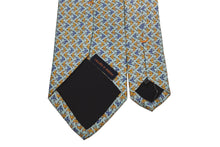 画像をギャラリービューアに読み込む, MEROLA SERIES ネクタイ ◆ライトグリーン×ツバメ模様(ブルー・イエロー)《50オンス》