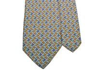 画像をギャラリービューアに読み込む, MEROLA SERIES ネクタイ ◆ライトグリーン×ツバメ模様(ブルー・イエロー)《50オンス》