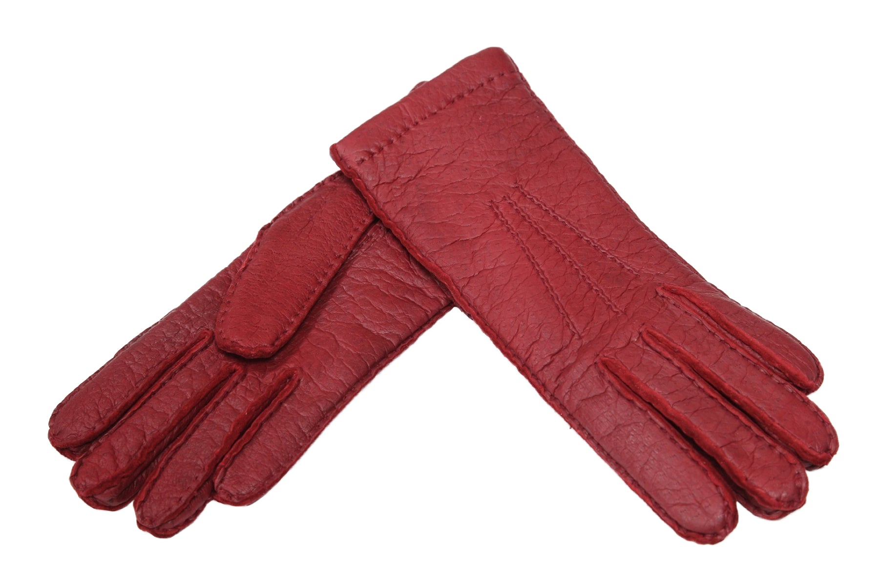 Merola メローラ ペッカリー カシミヤライニング レディース手袋◇ペッカリー◇ダークレッド/DK RED《カシミヤ