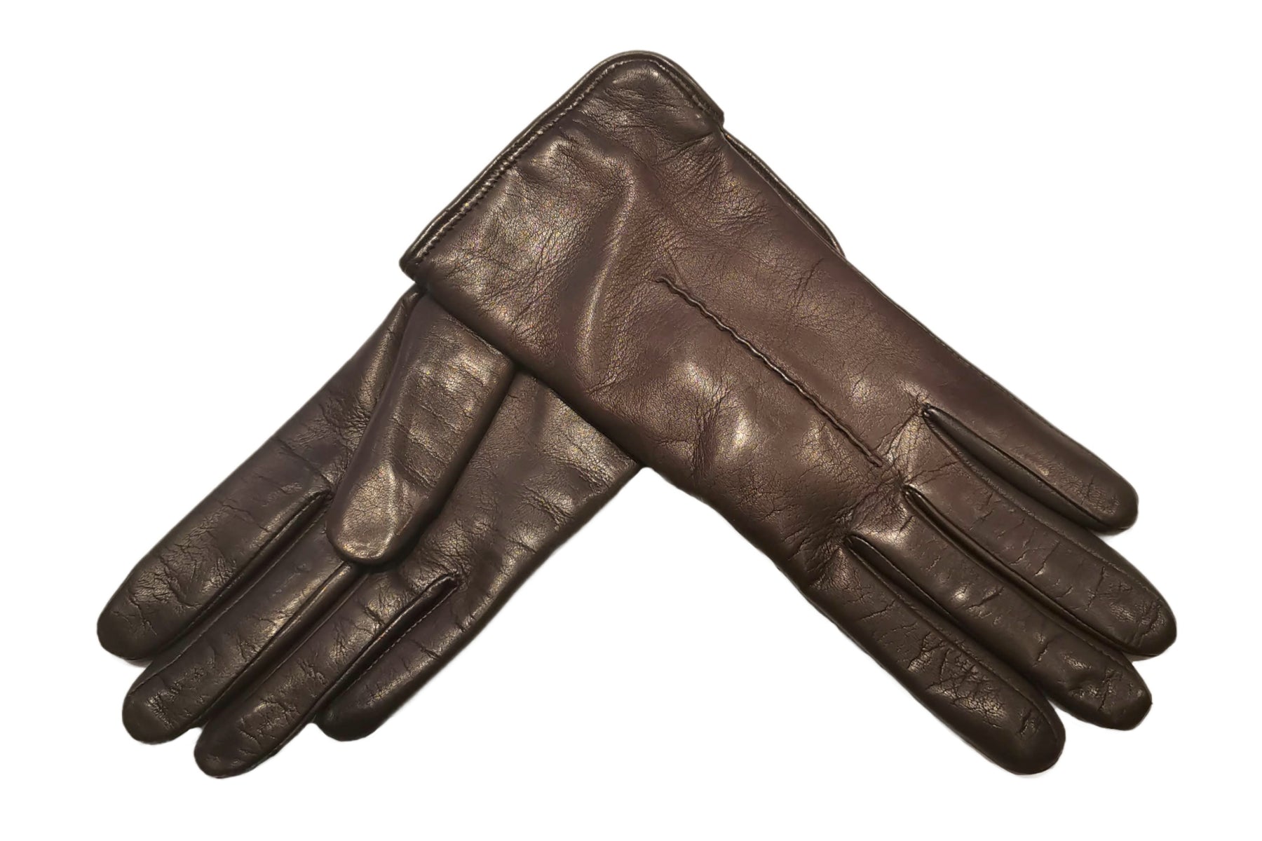 レディース手袋◇ナパレザー◇ダークブラウン/MINK《カシミヤ》 – Merola
