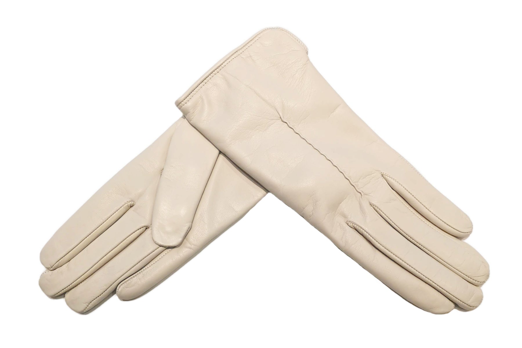 レディース手袋◇ナパレザー◇ オフホワイト/AVORIO《カシミヤ》 – Merola