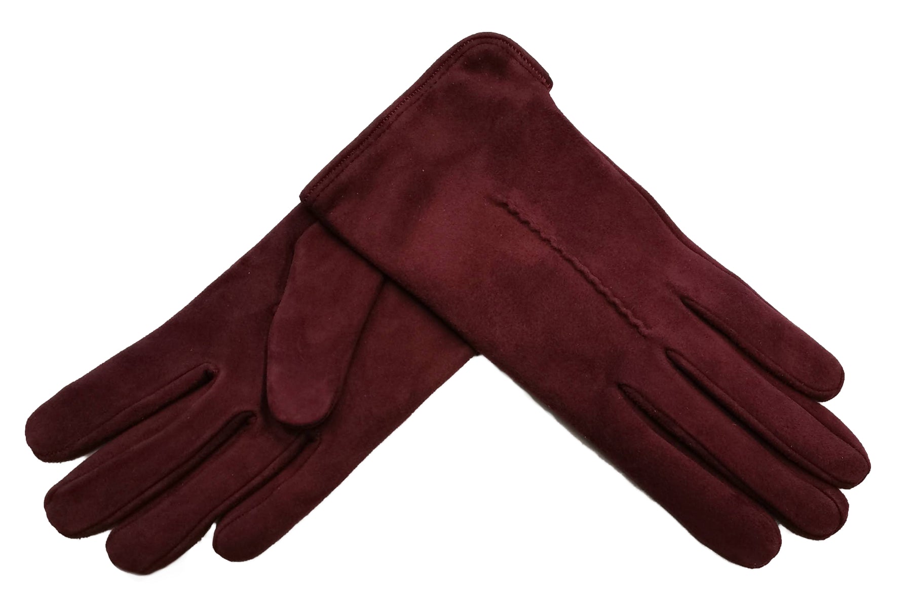レディース手袋◇スウェード◇ボルドー/BORDEAUX《カシミヤ》 – Merola
