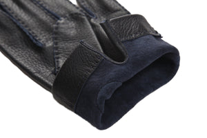 メンズ手袋◆ディアスキン◆ネイビー/BLUE《ノーライニング》