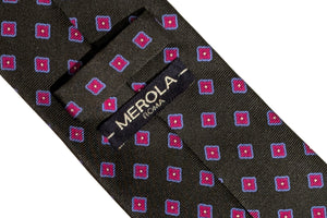 MEROLA SERIES ネクタイ ◆  スクエア柄×グリーン《50オンス》