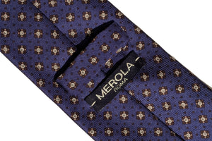 MEROLA SERIES ネクタイ ◆ ブルー×小紋ド《50オンス》