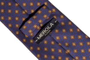 MEROLA SERIES ネクタイ ◆ ネイビー×小紋《50オンス》