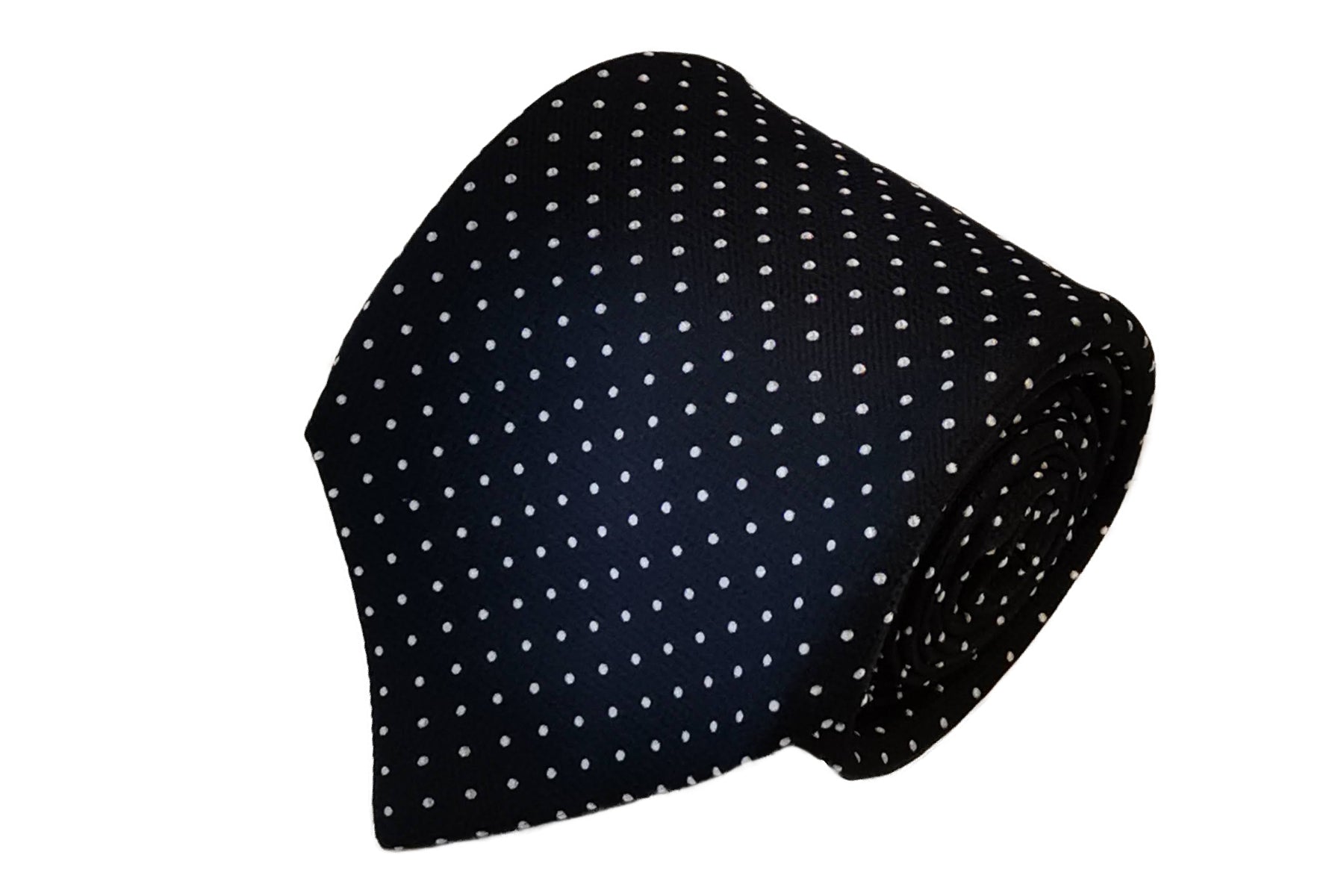 MILANO SERIES ネクタイ ◇ ネイビー×ピンドット (ホワイト