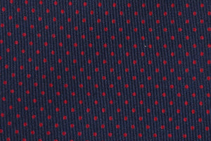 MILANO SERIES ネクタイ ◆ ネイビー×ピンドット(レッド)《セッテピエゲ》