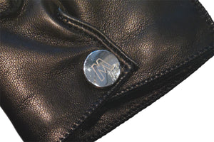 メンズ手袋◆ナパレザーSPECIAL SEWING◆ブラック/NERO《スナップタイプ ・ カシミヤ》